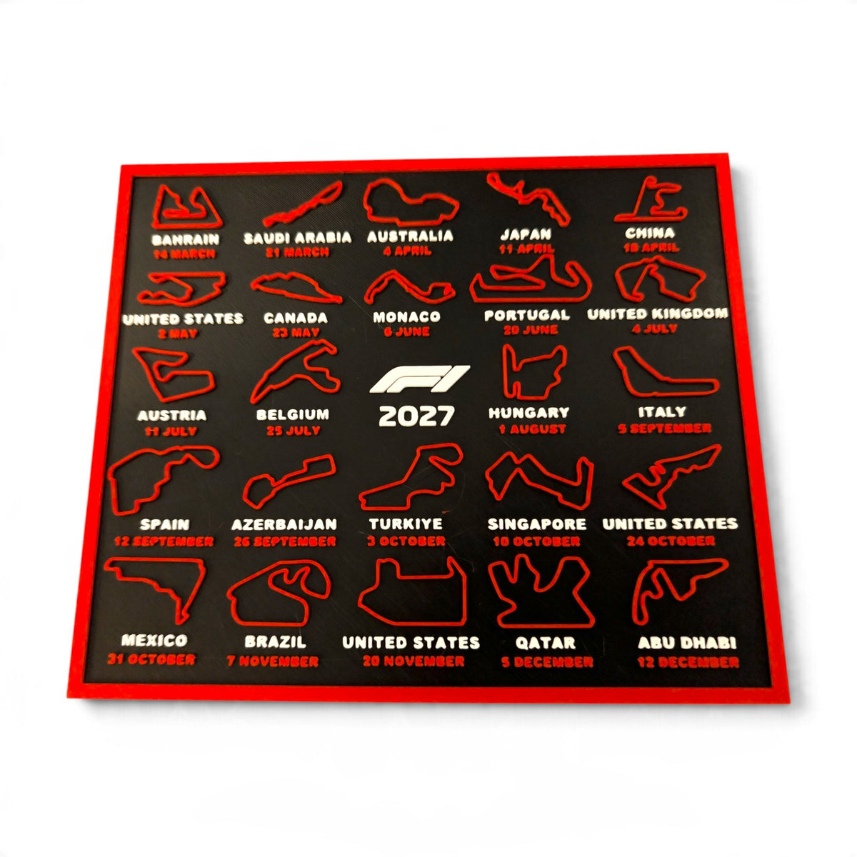 2027 3d printed F1 Calendar